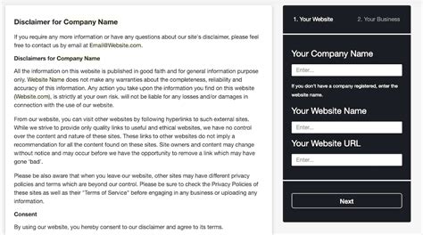 Free Disclaimer Generator .